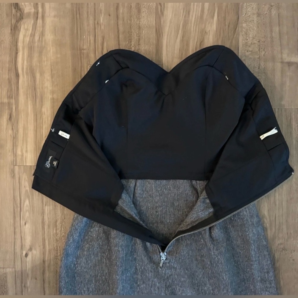 GUESS Sweetheart Strapless Dress M Black/Gray Sparkle Back Zipper Cocktail Dress - Picture 9 of 14